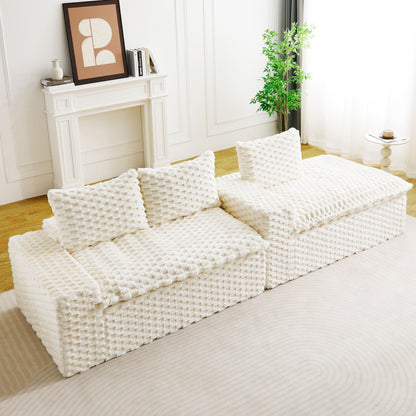 Modular Sofa, Convertible Twin Seat With Chaise Lounge