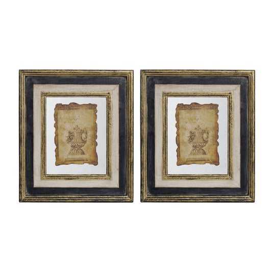 Lucian Framed Antiqued Sculpture Print - 2 Piece