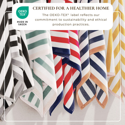 Oversized Striped Border Cabana Beach Towels - Santa Cruz.