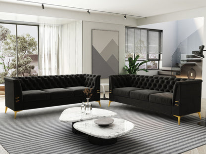 Luxurious Sofa With Legs, Modern Chesterfield Design, Tufted Upholstery, 3 Seat Couch For Living Room And Office