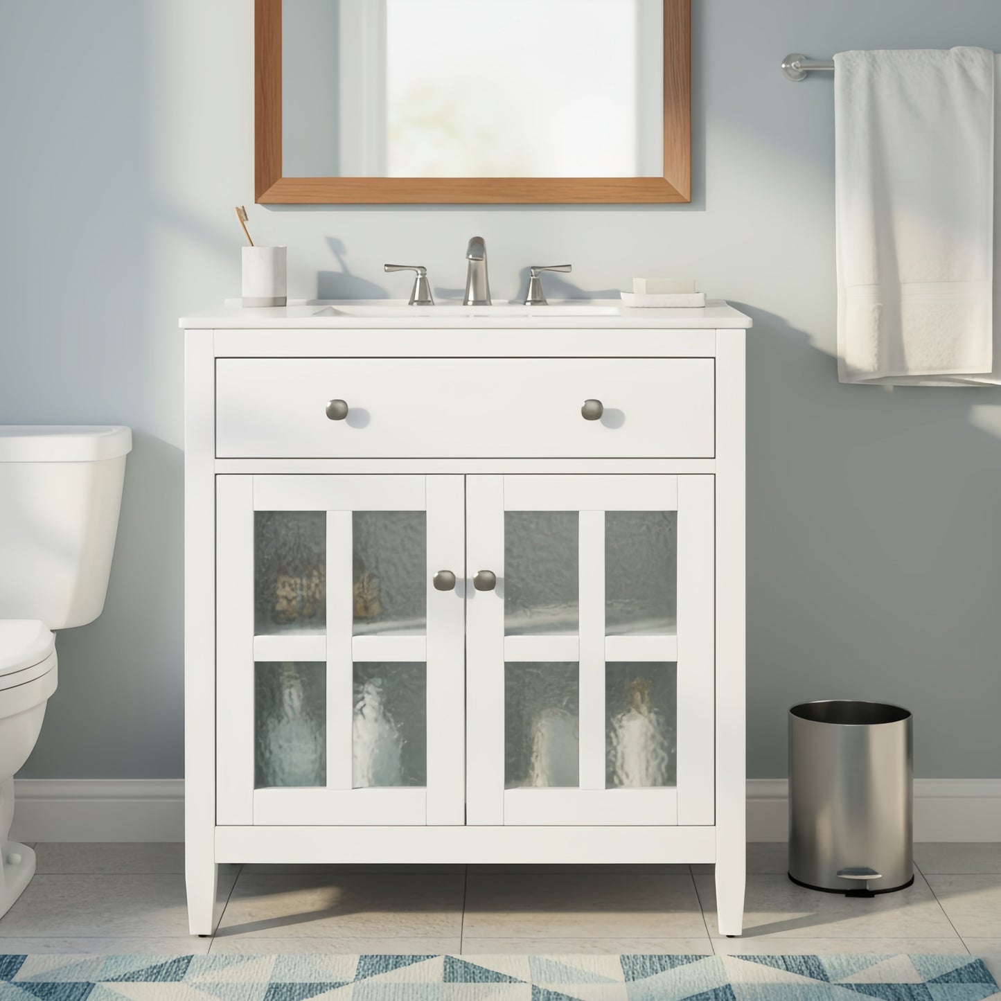 30" Bathroom Vanity with Ceramic Sink