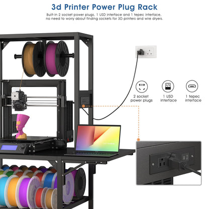 Heavy Duty 3D Printer Stand with Filament Storage Rack