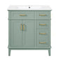 Modern Bathroom Vanity With Sink, Storage Cabinet, Soft Close Doors, Deep & Standard Drawers