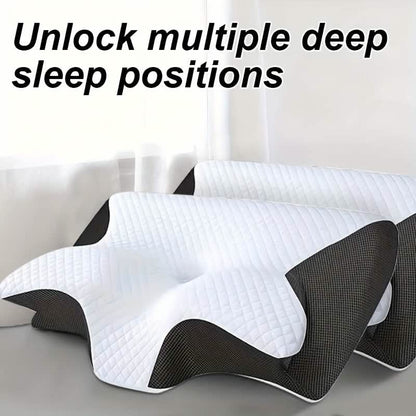 Ergonomic Memory Foam Neck Pillow – Slow Rebound, Back & Side Sleeper
