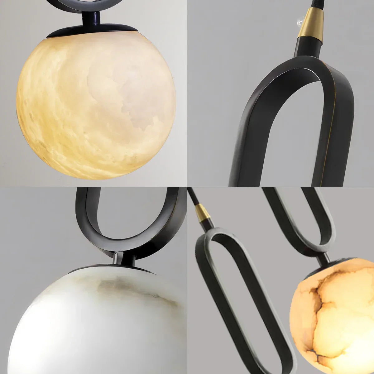 Ball Alabaster Oval Ring Pendant Lamp