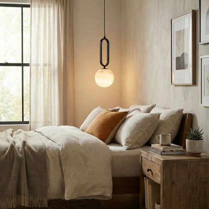 Ball Alabaster Oval Ring Pendant Lamp