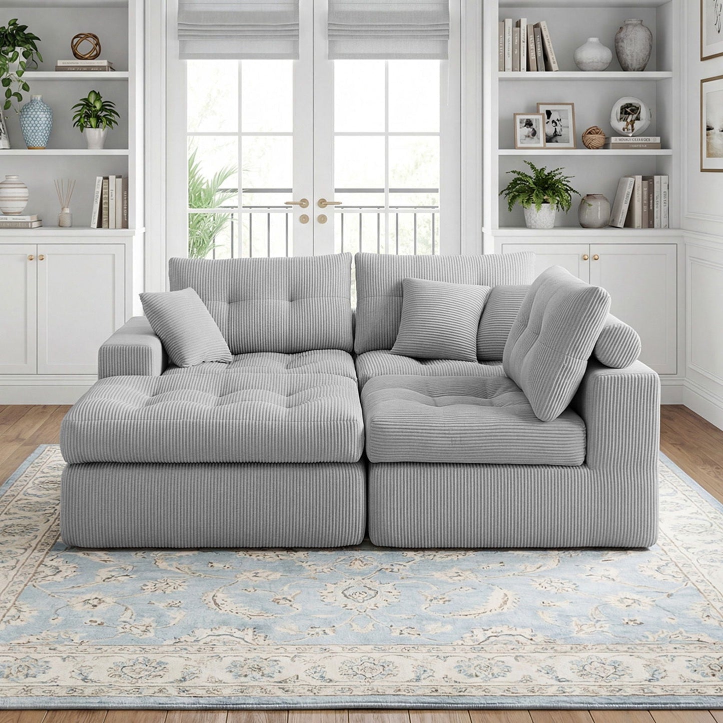 Corner Chaise L-Shaped Sectional Sofa Bed