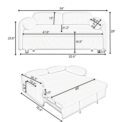 Sofa, Dual Purpose Lounge With Retractable Queen Size Bed