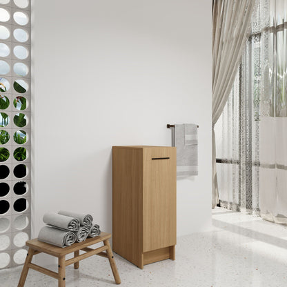Slim Freestanding Bathroom Storage Cabinet - Light Oak