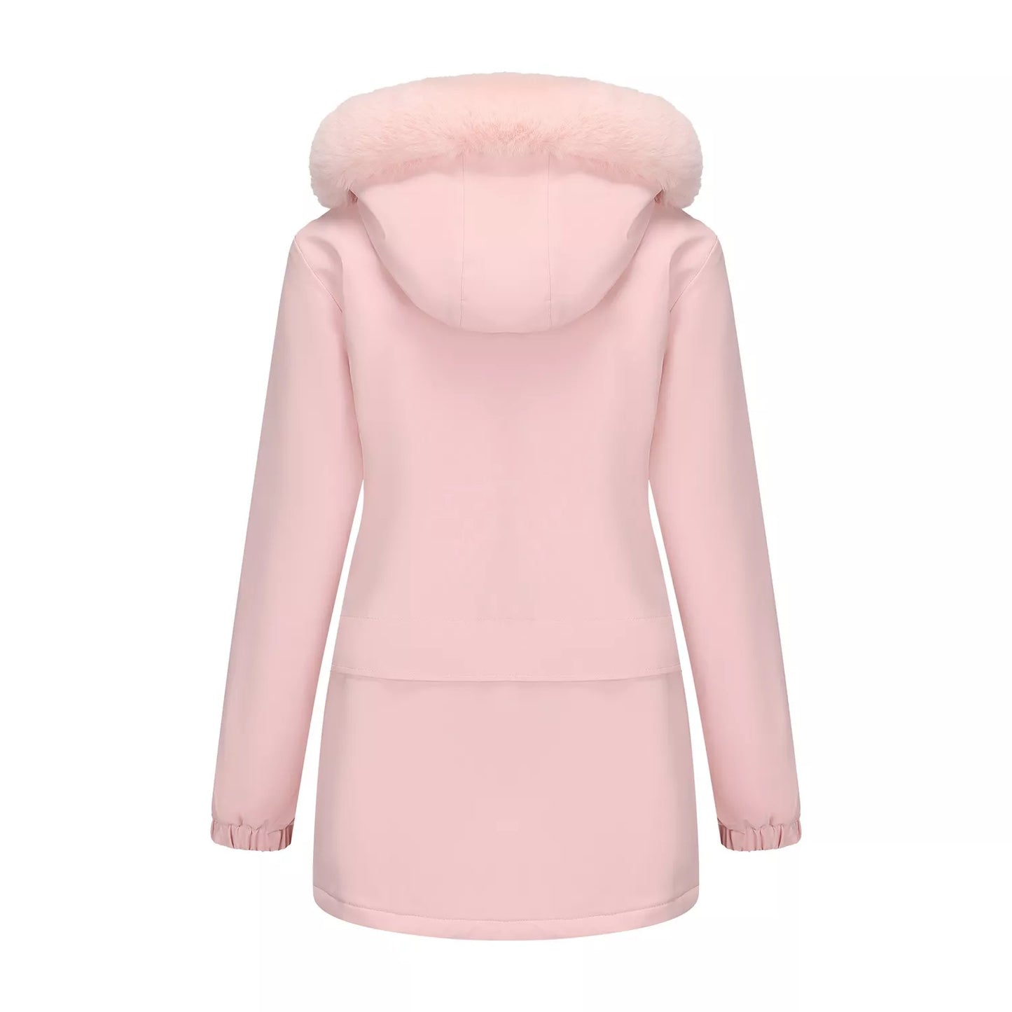 Full Size Fur Hooded Warm Winter Parka Outerwear Plus Size