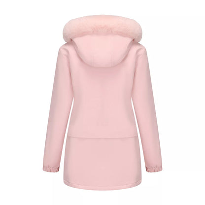 Full Size Fur Hooded Warm Winter Parka Outerwear Plus Size