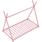 Metal House Platform Bed With Triangle Structure, Low Profile Design