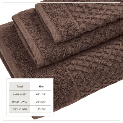 Cotton Diamond Waffle Weave Bath Towel Set - Grayson Collection