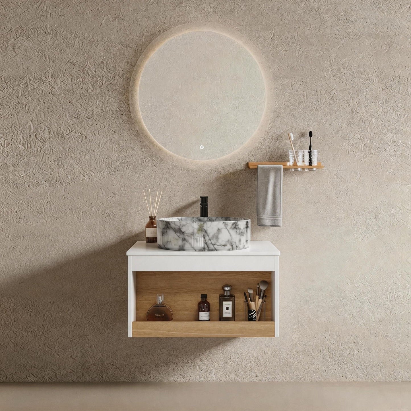 Floating Bathroom Vanity With Vessel Sink