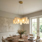 Cascade Alabaster Tiered Brass Chandelier