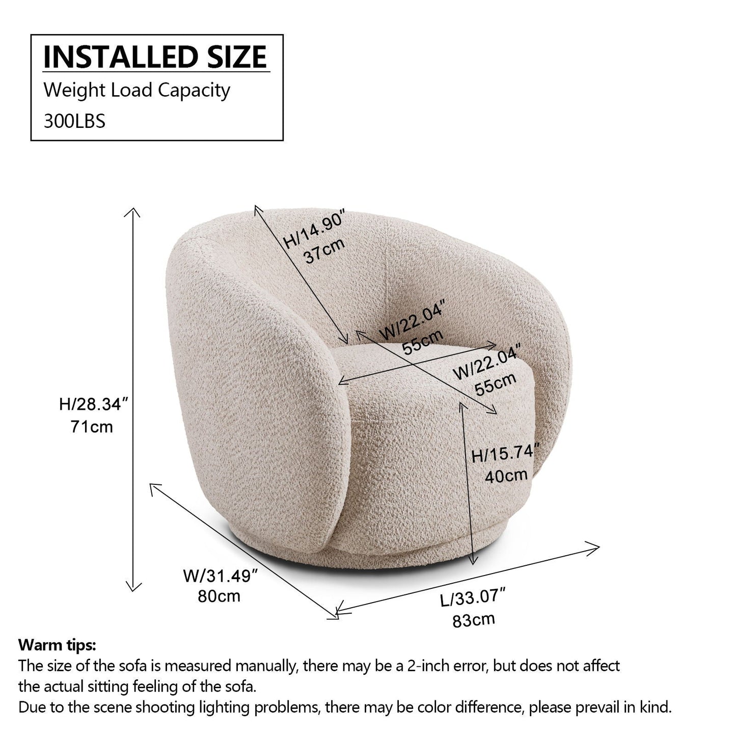 Swivel Accent Upholstered Barrel Chair