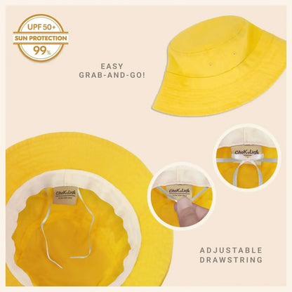 Canvas Bucket Hat - Washed Cotton Moldable Brim - UPF Sun Protection