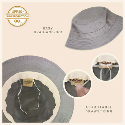 Canvas Bucket Hat - Washed Cotton Moldable Brim - UPF Sun Protection