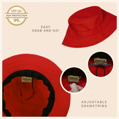 Canvas Bucket Hat - Washed Cotton Moldable Brim - UPF Sun Protection