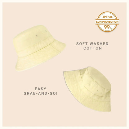 Canvas Bucket Hat - Washed Cotton Moldable Brim - UPF Sun Protection