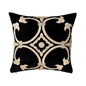 Black Velvet Throw Pillow with Gold Embroidery - Palazzo Collection, 20 X 20