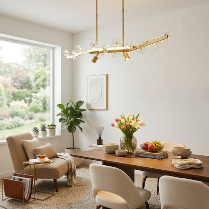 Blooming Crystal Flower Modern Pendant Light