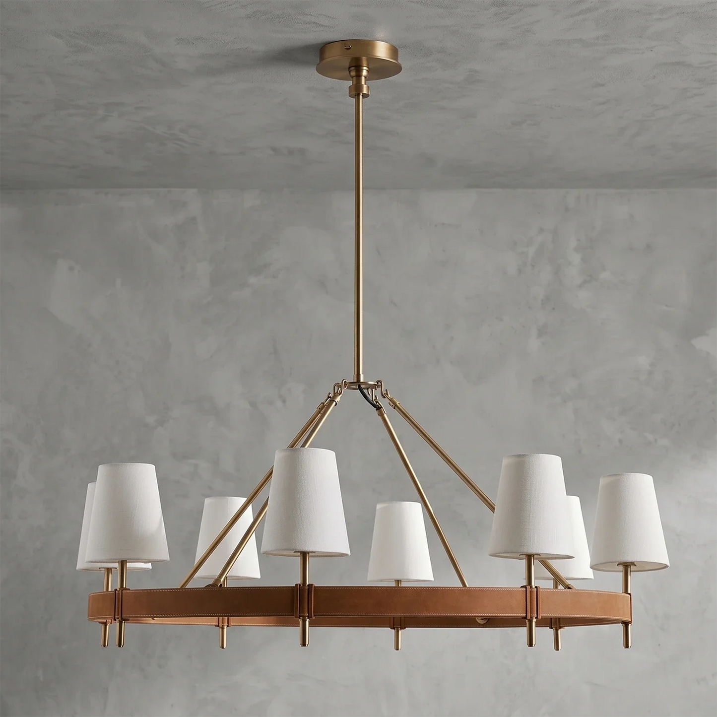 Bramley Leather & Copper Chandelier