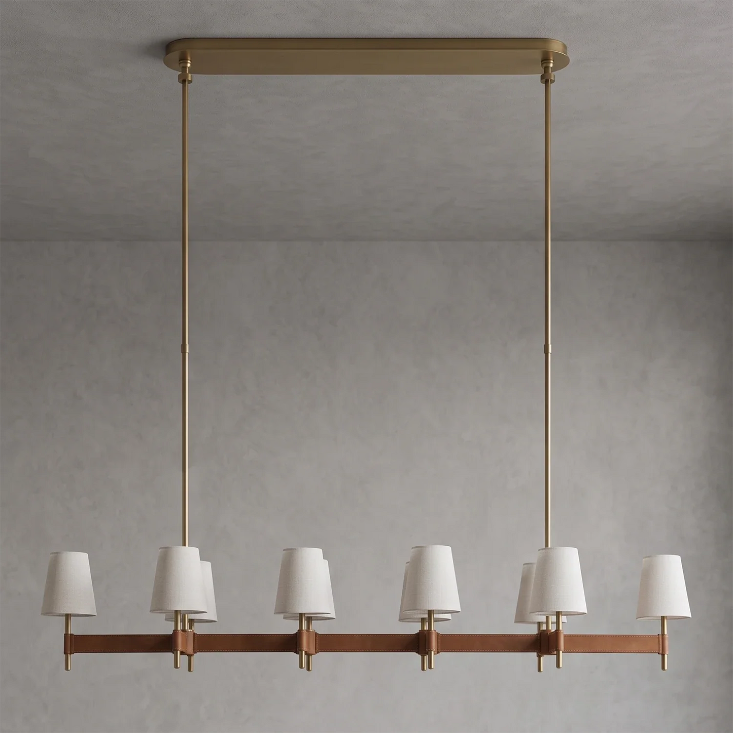Bramley Leather & Copper Chandelier