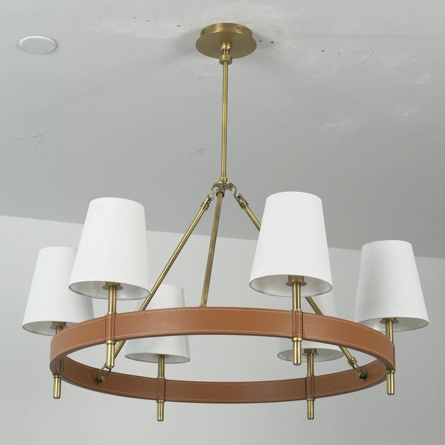 Bramley Leather & Copper Chandelier