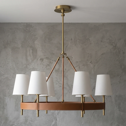 Bramley Leather & Copper Chandelier