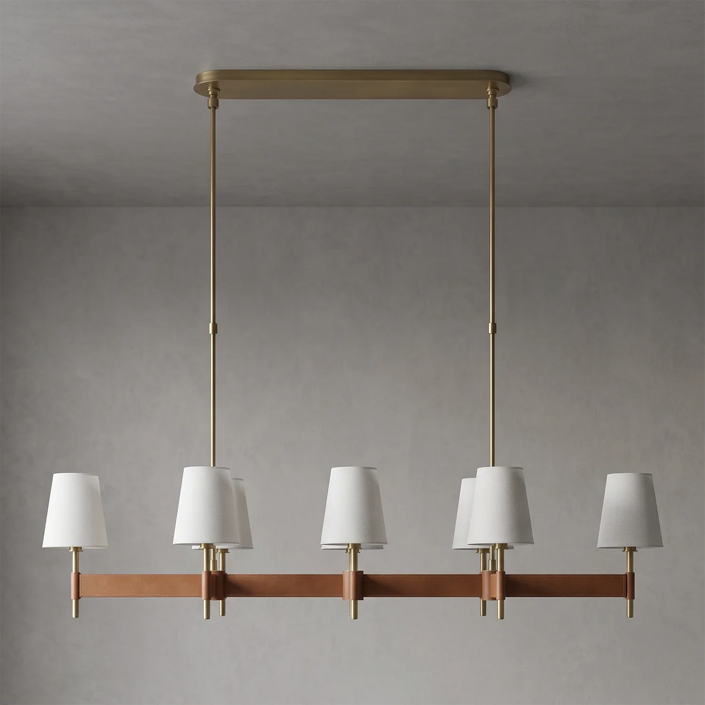 Bramley Leather & Copper Chandelier
