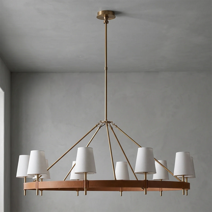 Bramley Leather & Copper Chandelier