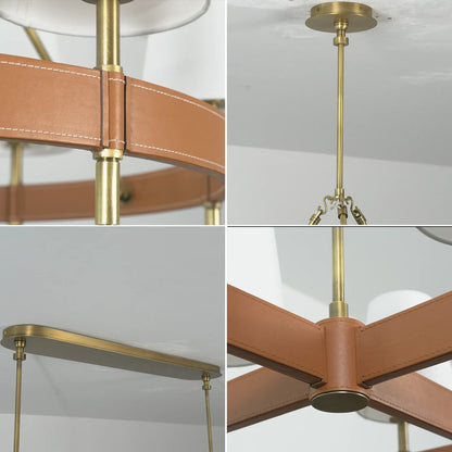 Bramley Leather & Copper Chandelier