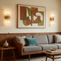 Brass Ribbed Glass Double Wall Sconce