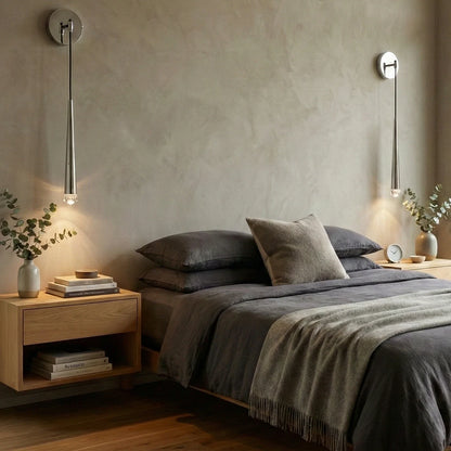 Brass Spinal Tube Crystal Wall Lamp