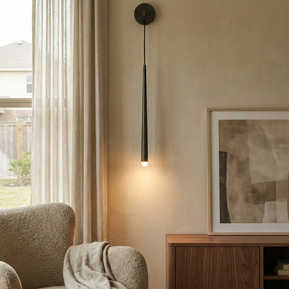Brass Spinal Tube Crystal Wall Lamp