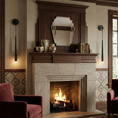 Brass Spinal Tube Crystal Wall Lamp