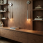 Brass Spinal Tube Crystal Wall Lamp
