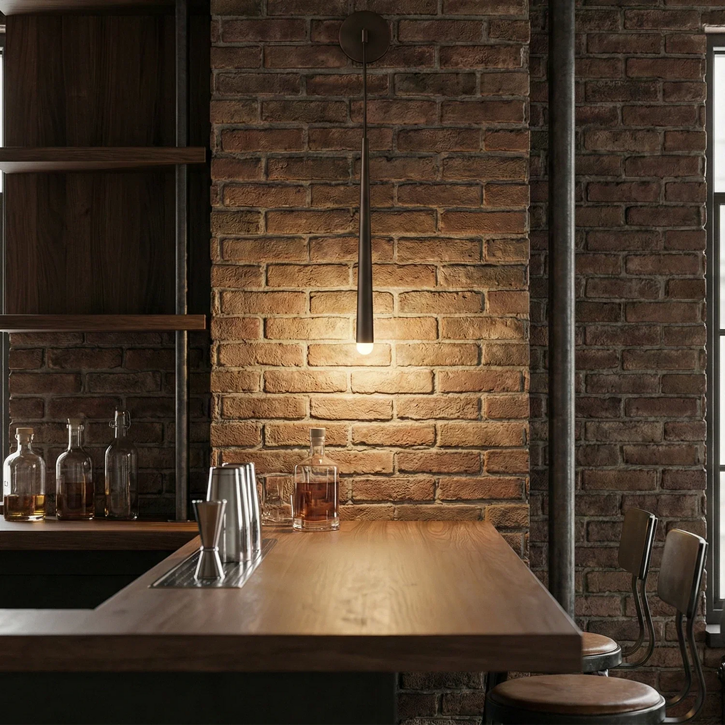 Brass Spinal Tube Crystal Wall Lamp