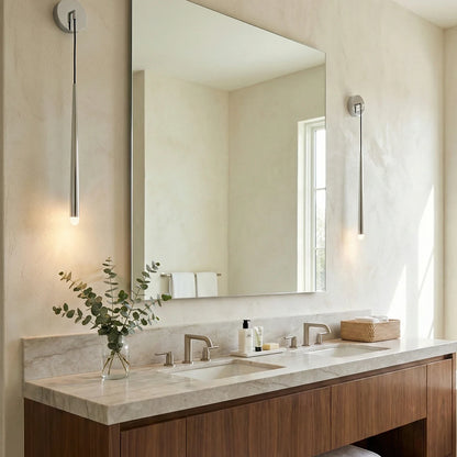 Brass Spinal Tube Crystal Wall Lamp