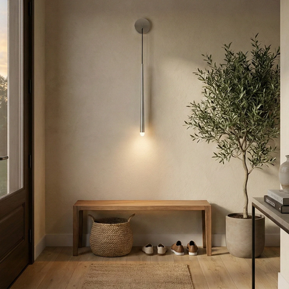 Brass Spinal Tube Crystal Wall Lamp