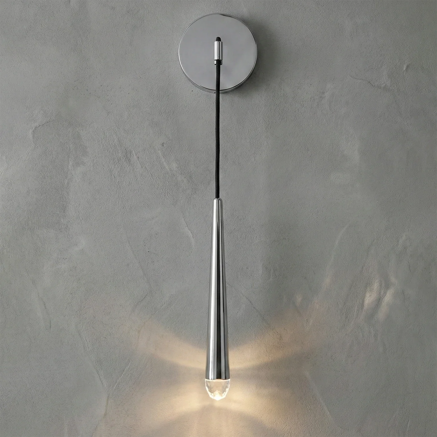 Brass Spinal Tube Crystal Wall Lamp
