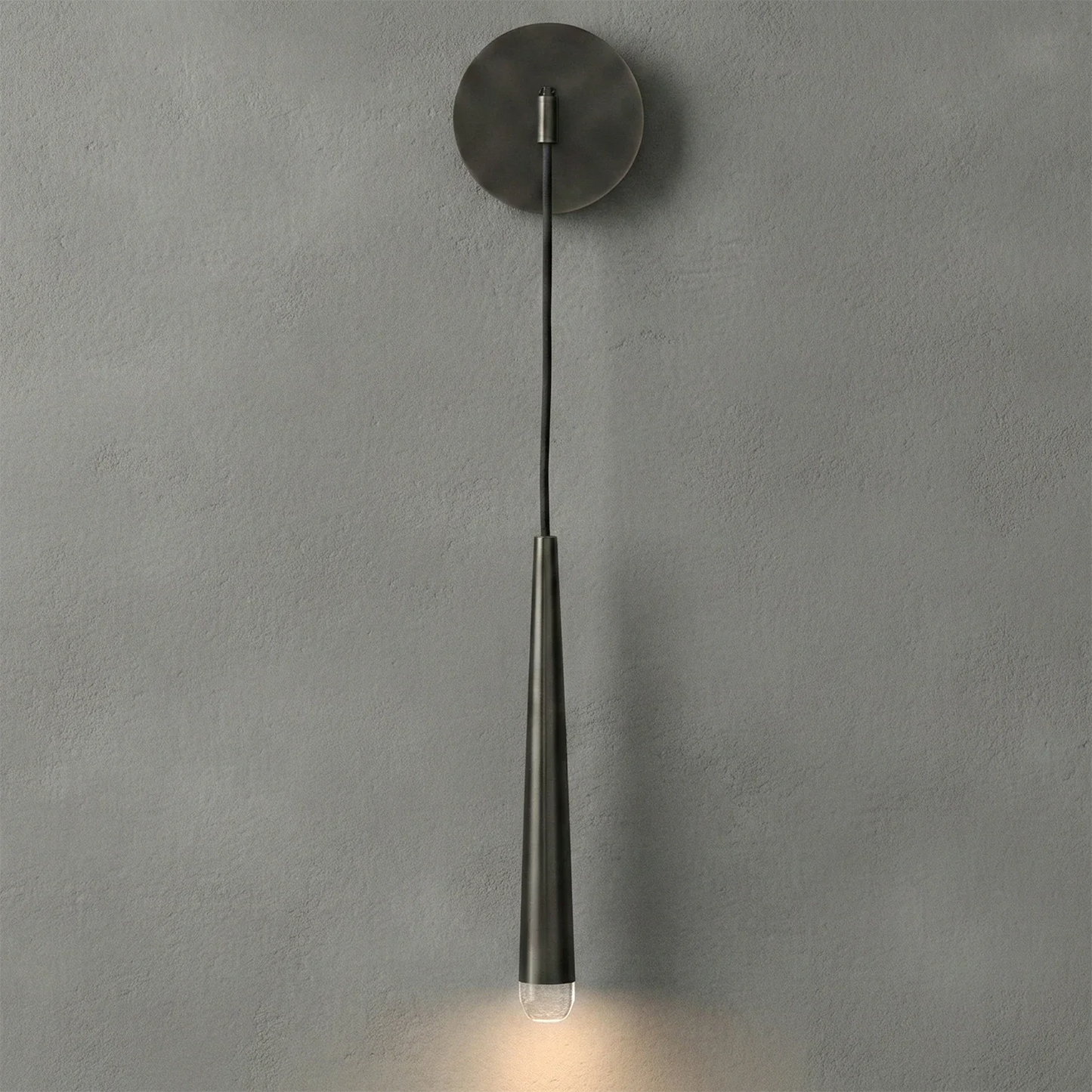 Brass Spinal Tube Crystal Wall Lamp