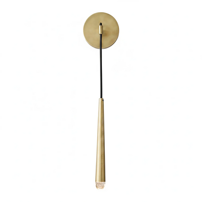 Brass Spinal Tube Crystal Wall Lamp