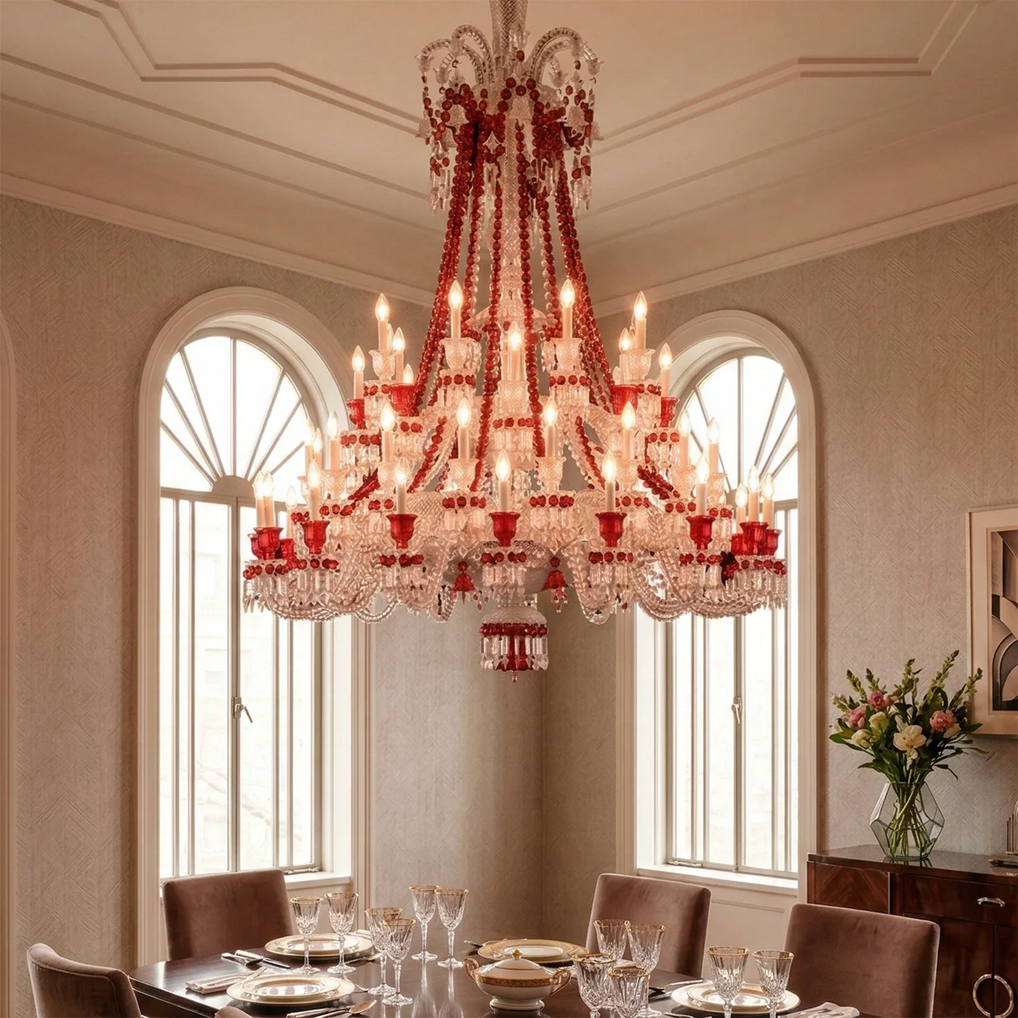 Brilliant Starry Crystal RED Chandelier