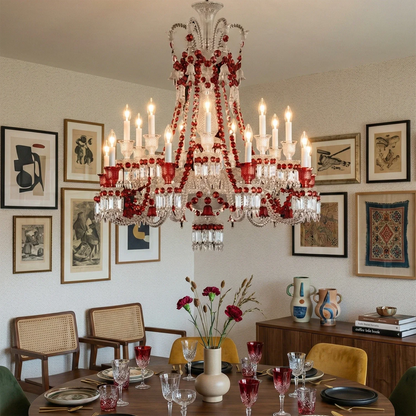 Brilliant Starry Crystal RED Chandelier