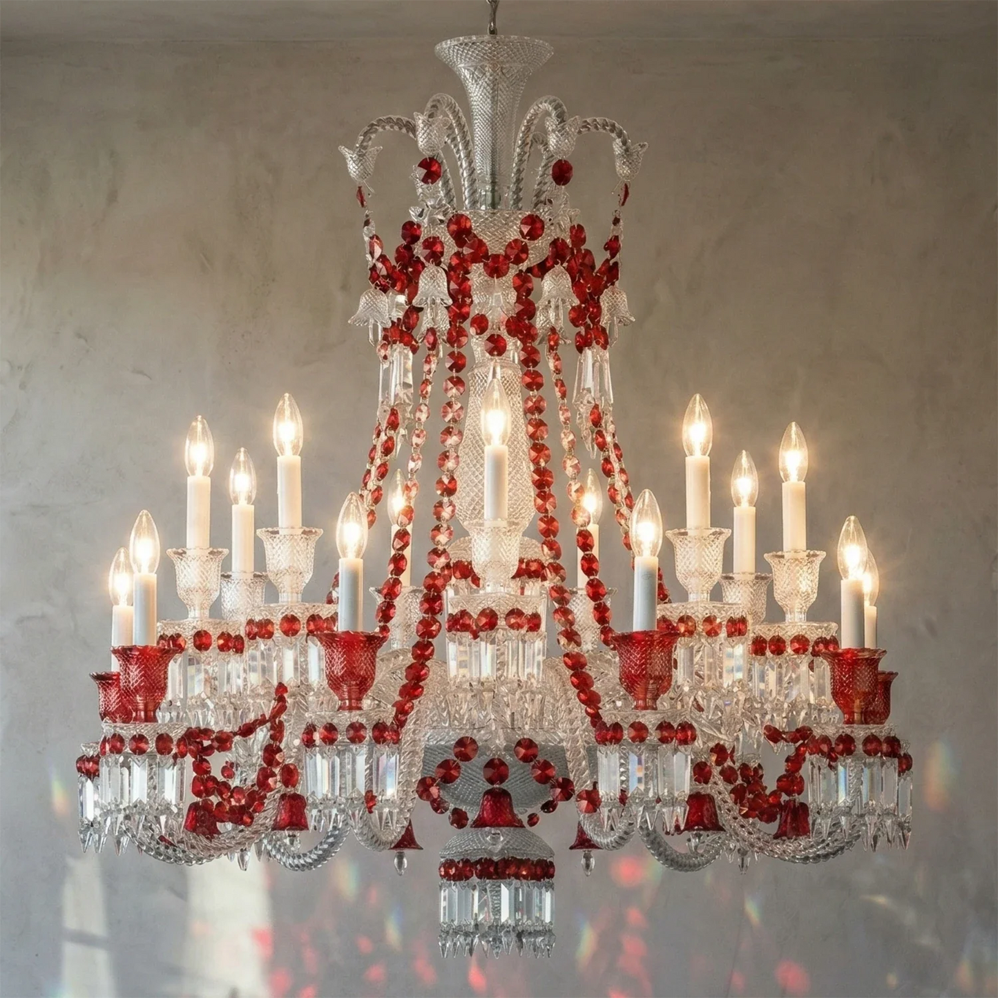 Brilliant Starry Crystal RED Chandelier