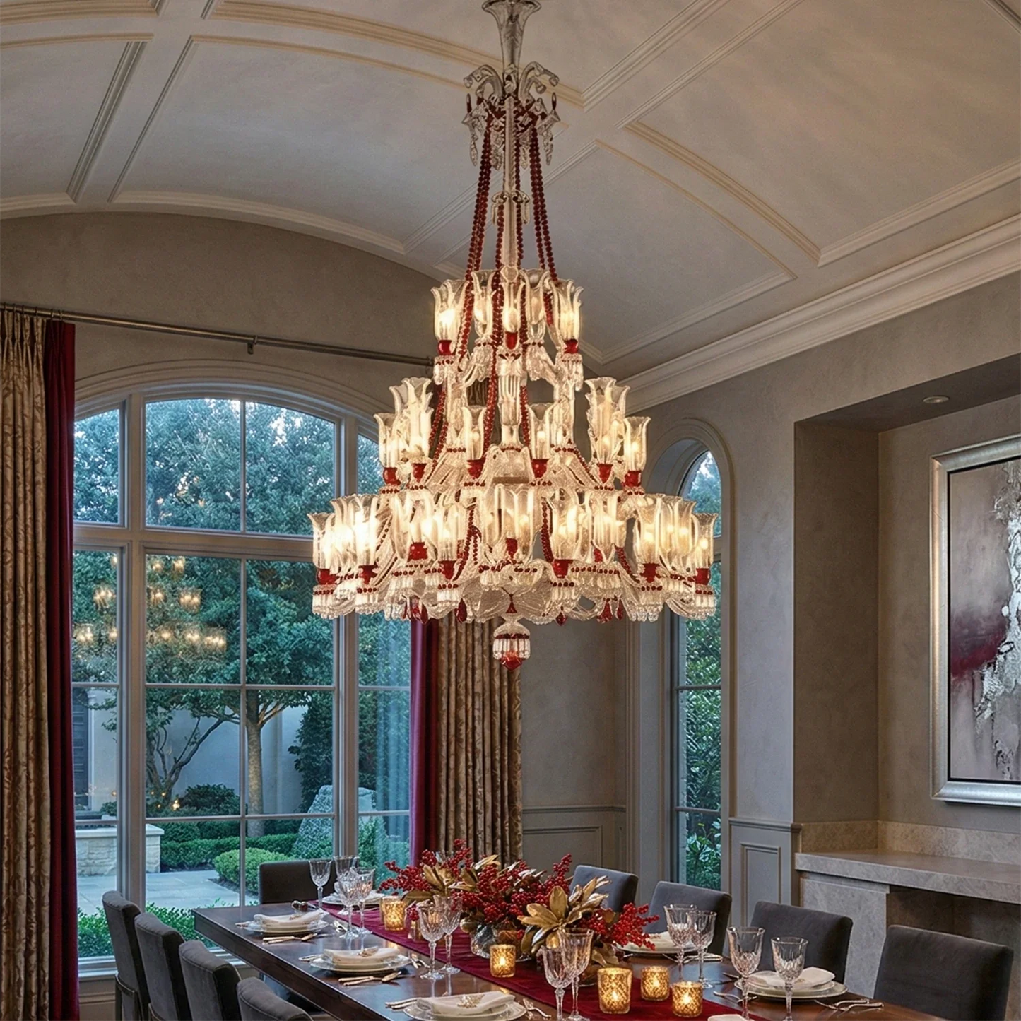 Brilliant Starry Crystal RED Chandelier
