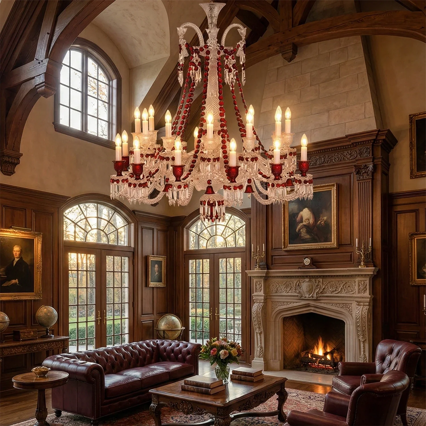 Brilliant Starry Crystal RED Chandelier