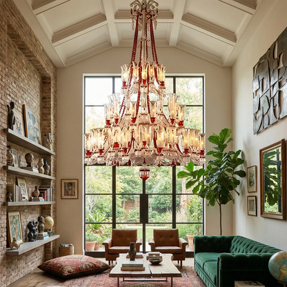 Brilliant Starry Crystal RED Chandelier